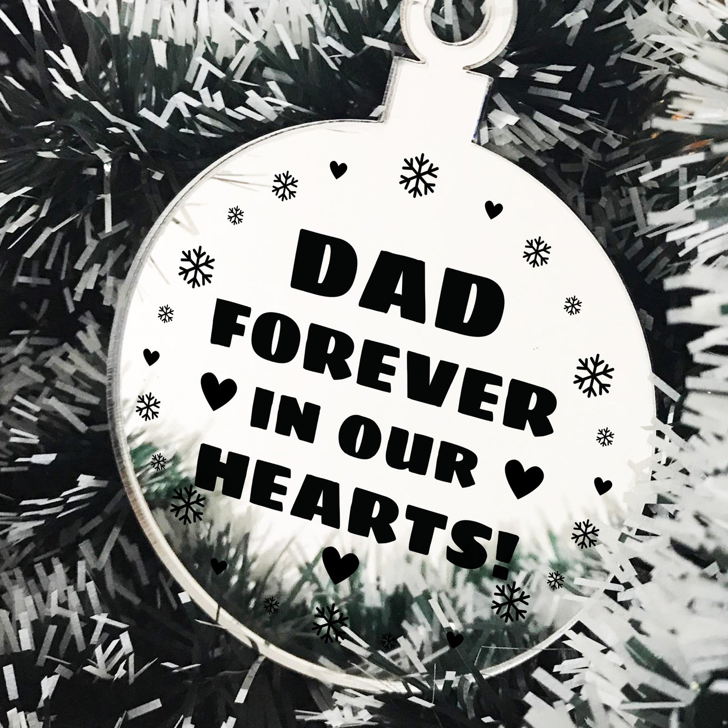 Dad Memorial Hanging Engraved Plaque Bauble Gift Graveside Decor