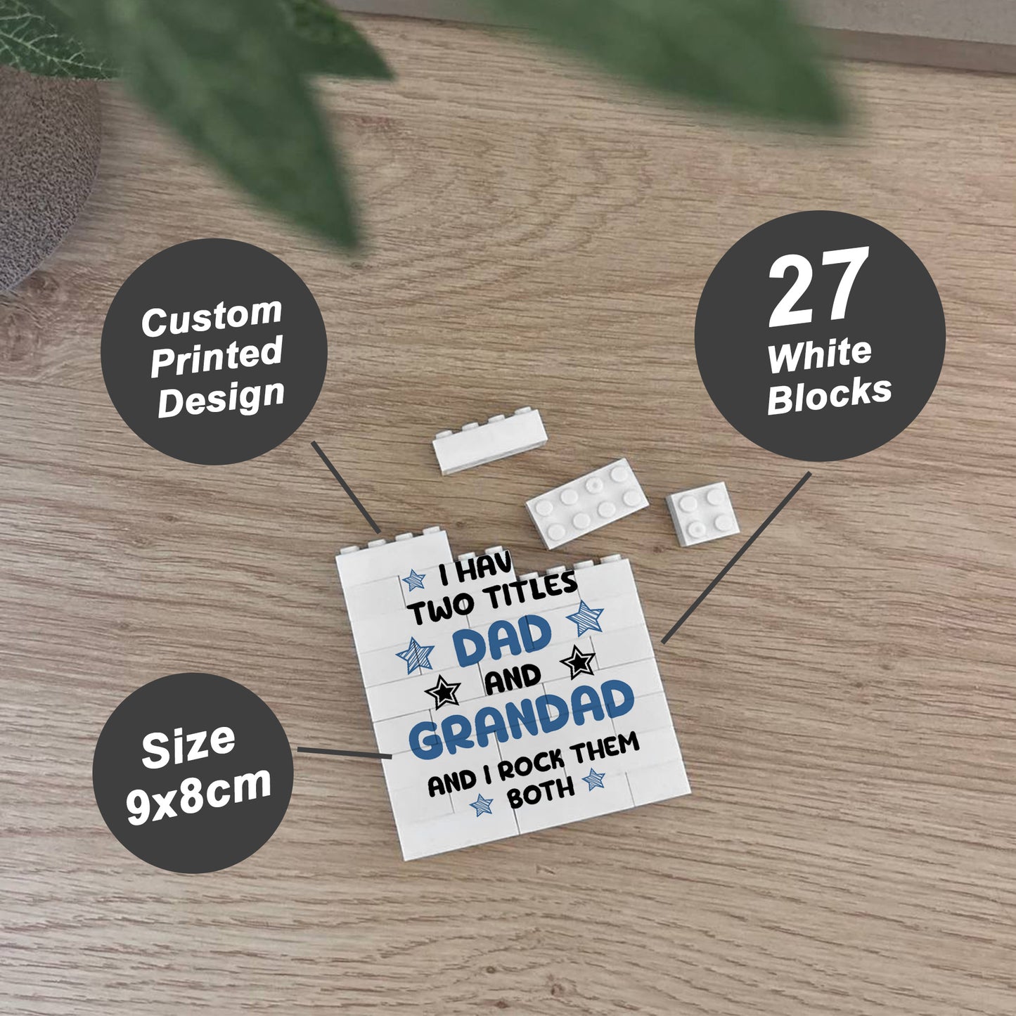 Funny Dad Grandad Gift For Fathers Day Birthday Building Block