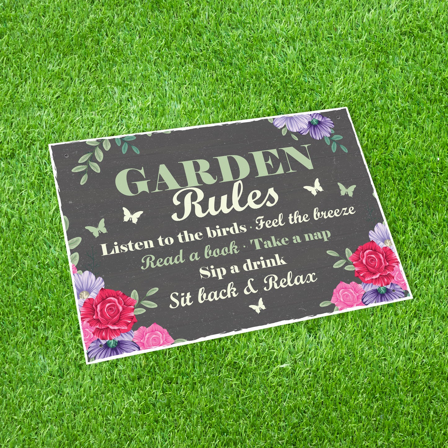 GARDEN RULES Sign Garden Shed Sign Garden Sign For Outdoor Shed