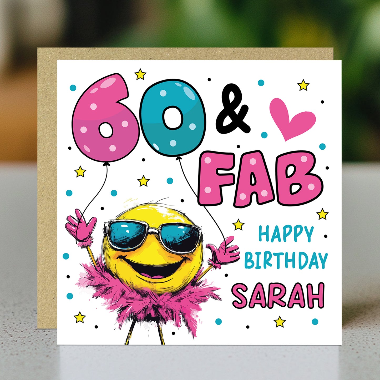 Personalised 60th Birthday Card For Women 60 And Fab For Mum