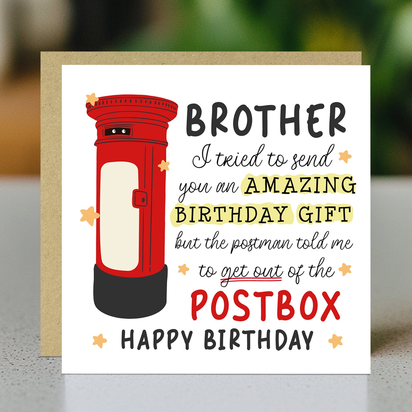 Funny Birthday Card For Brother Novelty Birthday Card For Him