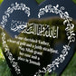 Muslim Islamic Memorial Plaque For Father Acrylic Heart Memorial