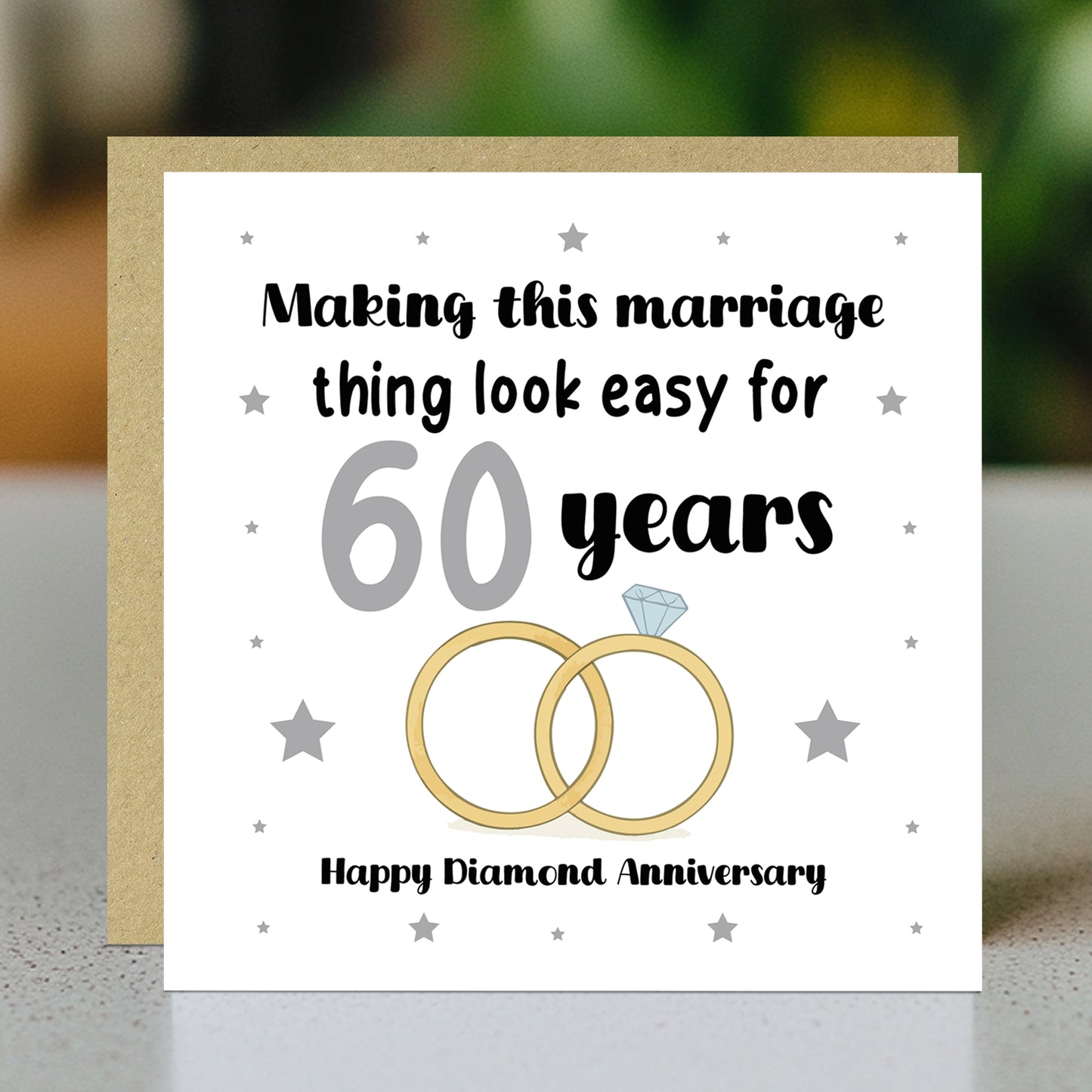 60th Wedding Anniversary Card For Husband Wife Couple