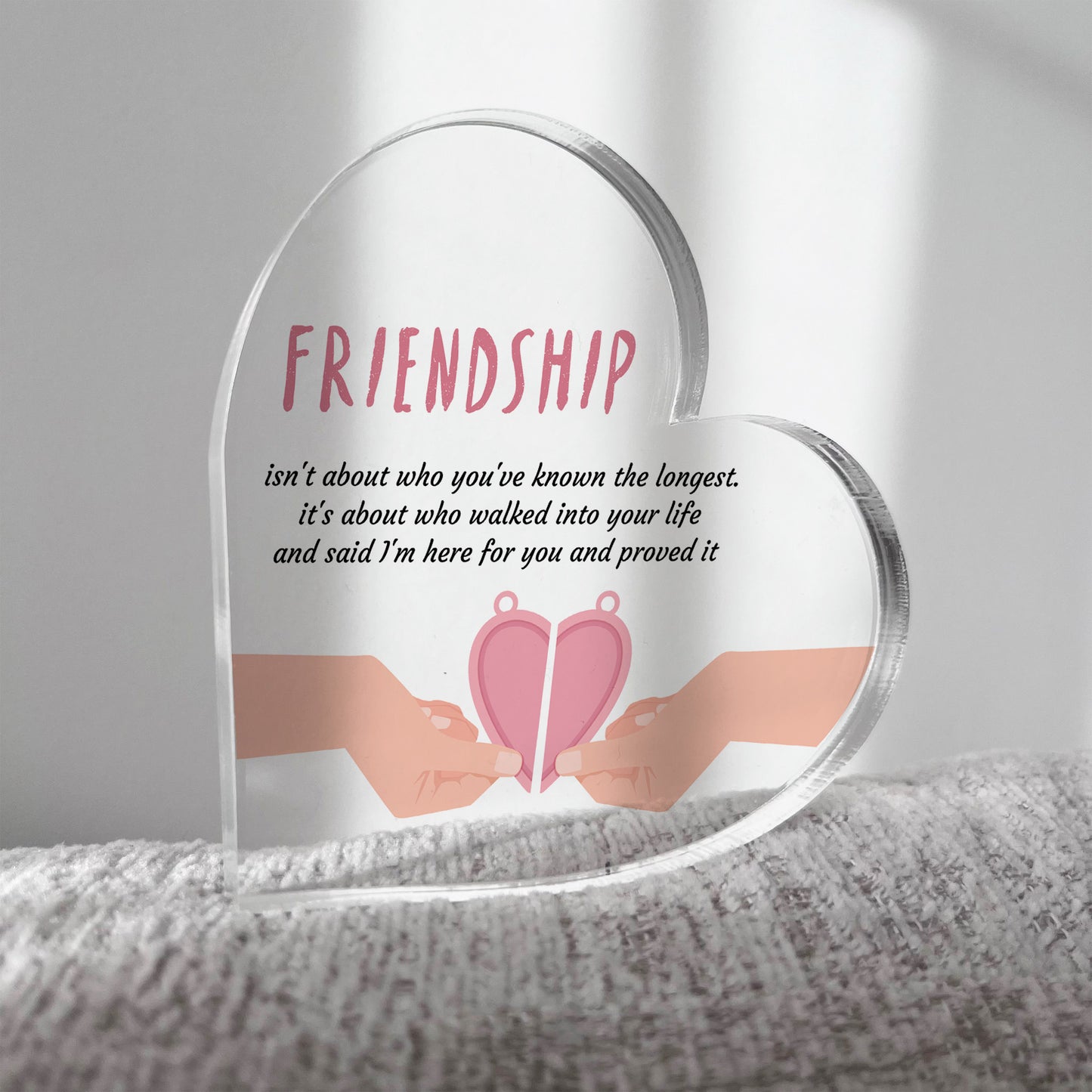 Heart Shaped Friendship Plaque Thank You Gift For Best Friend