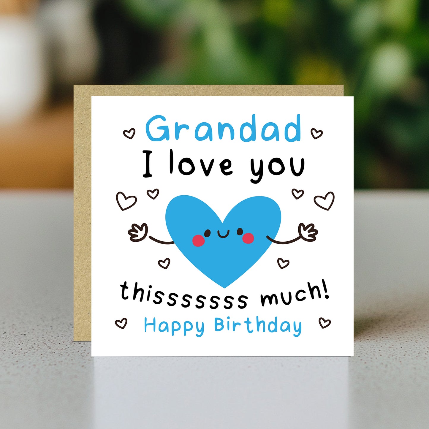 Birthday Card For Grandad With Envelope Happy Birthday Cards