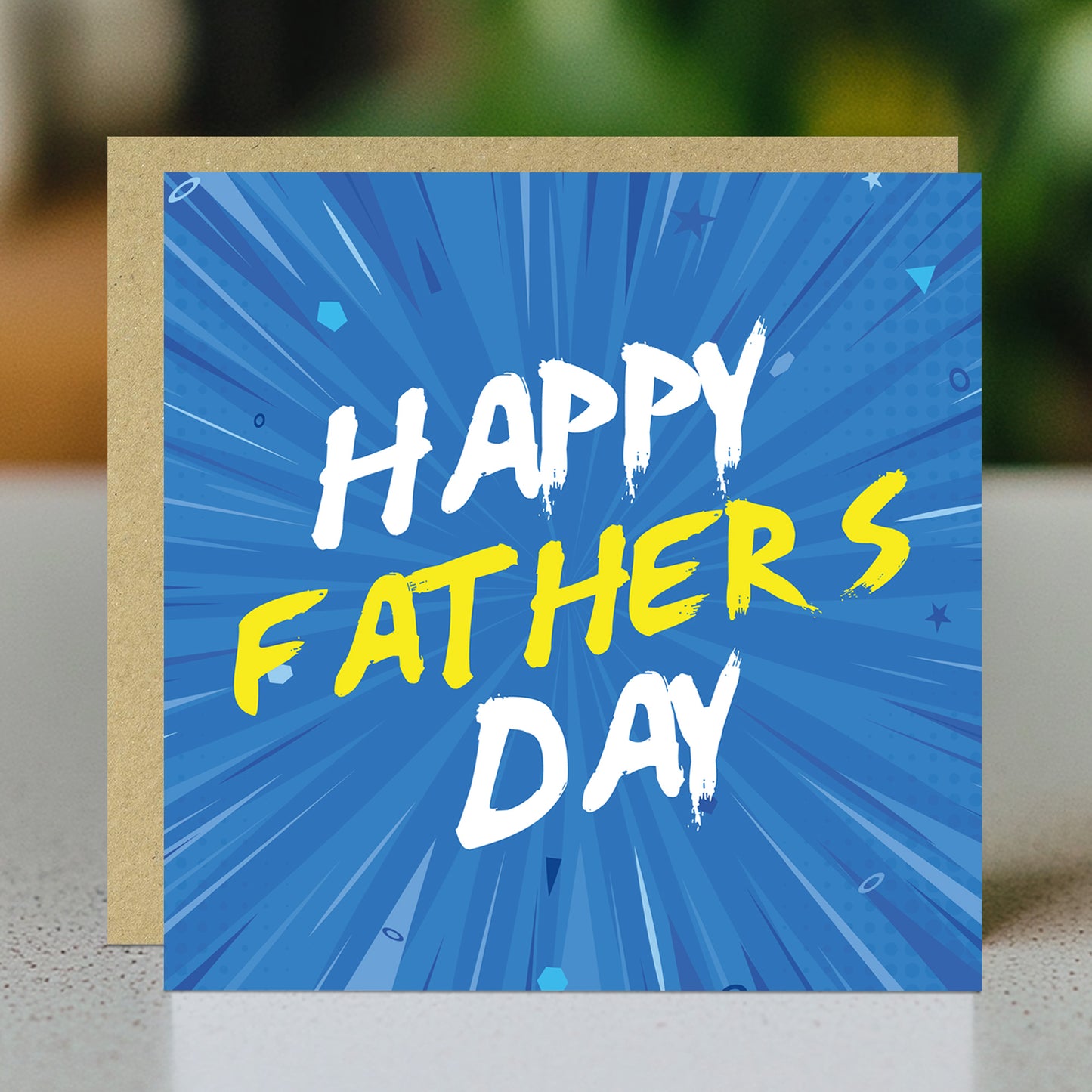 Happy Fathers Day Card For Dad 145 x 145mm With Kraft Envelope