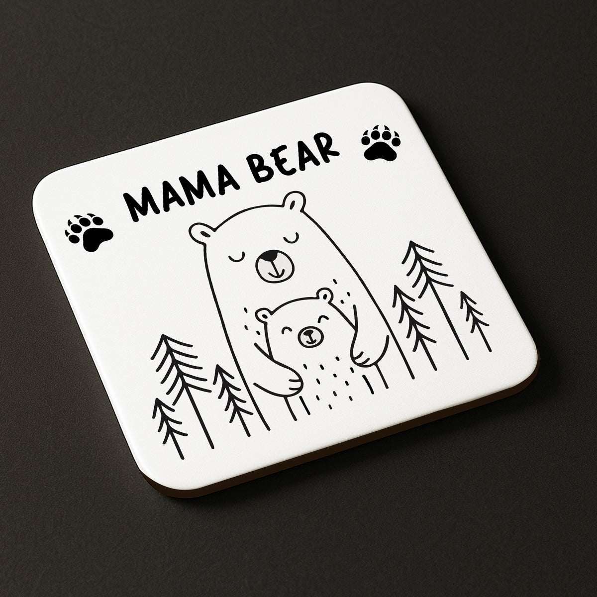 Mama Bear Coaster Gift For Mum From Daughter Birthday Mothers