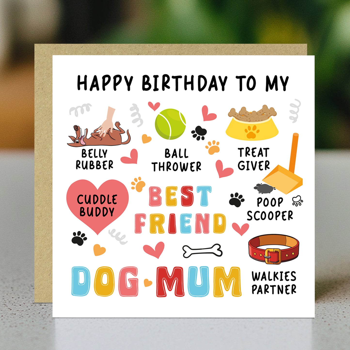 Happy Birthday Card From The Dog Birthday Card For Best Dog Mum