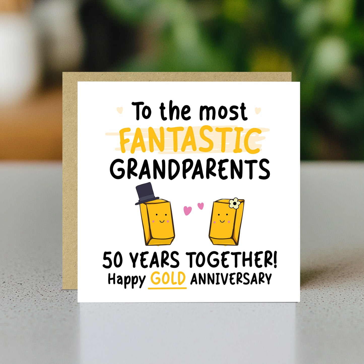 Gold Anniversary Card for Grandparents 50th Anniversary Card