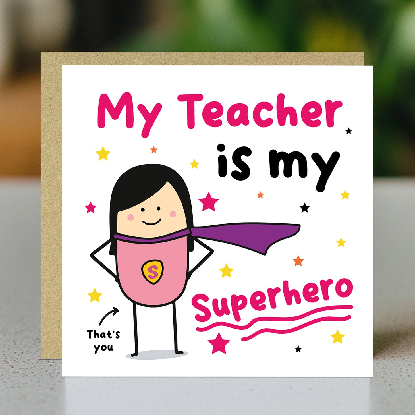 Card For Teacher Thank You Card My Superhero Card For Women