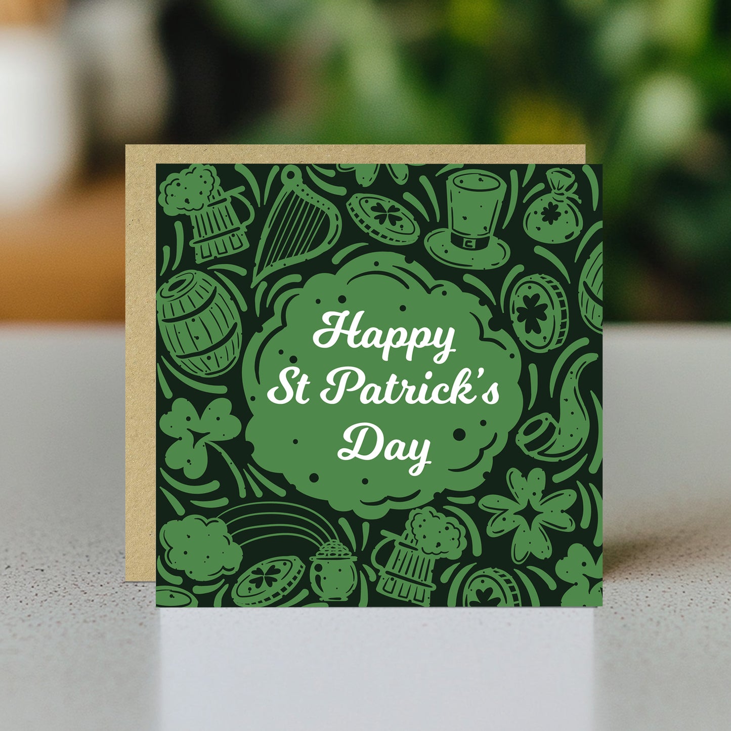 St Patricks Day Card Irish Shamrock Card for Family and Friends