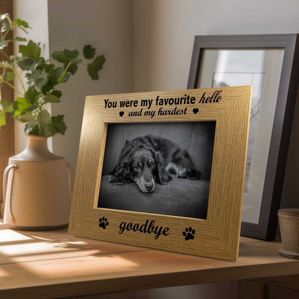 Memorial Photo Frame For Dog Puppy Pet 7x5 Wooden Picture Frame