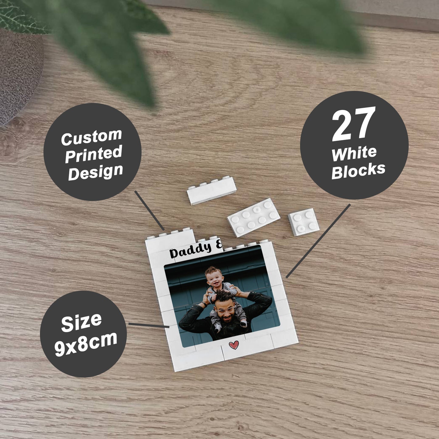 Brick Photo Block Gift For Fathers Day Birthday Personalised