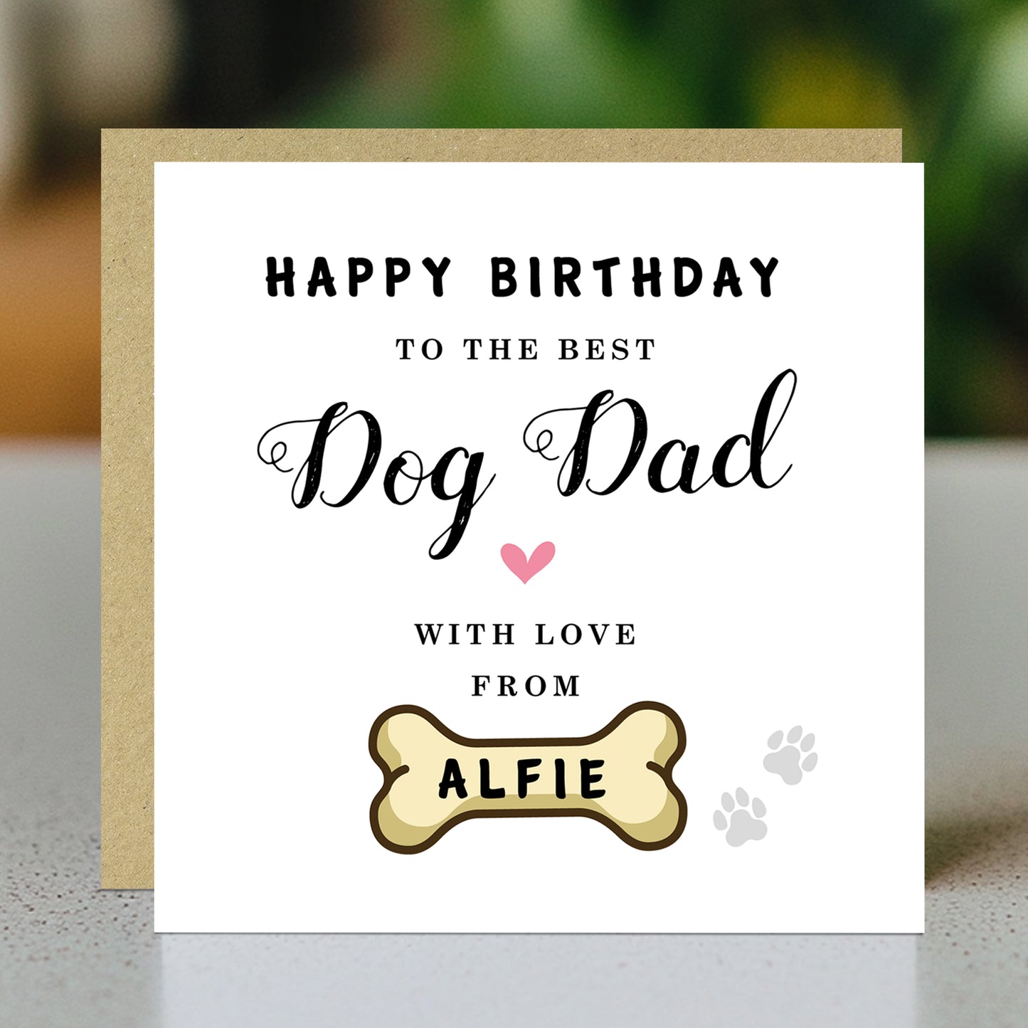 Personalised Card For Best Dog Dad Card With Envelope Birthday
