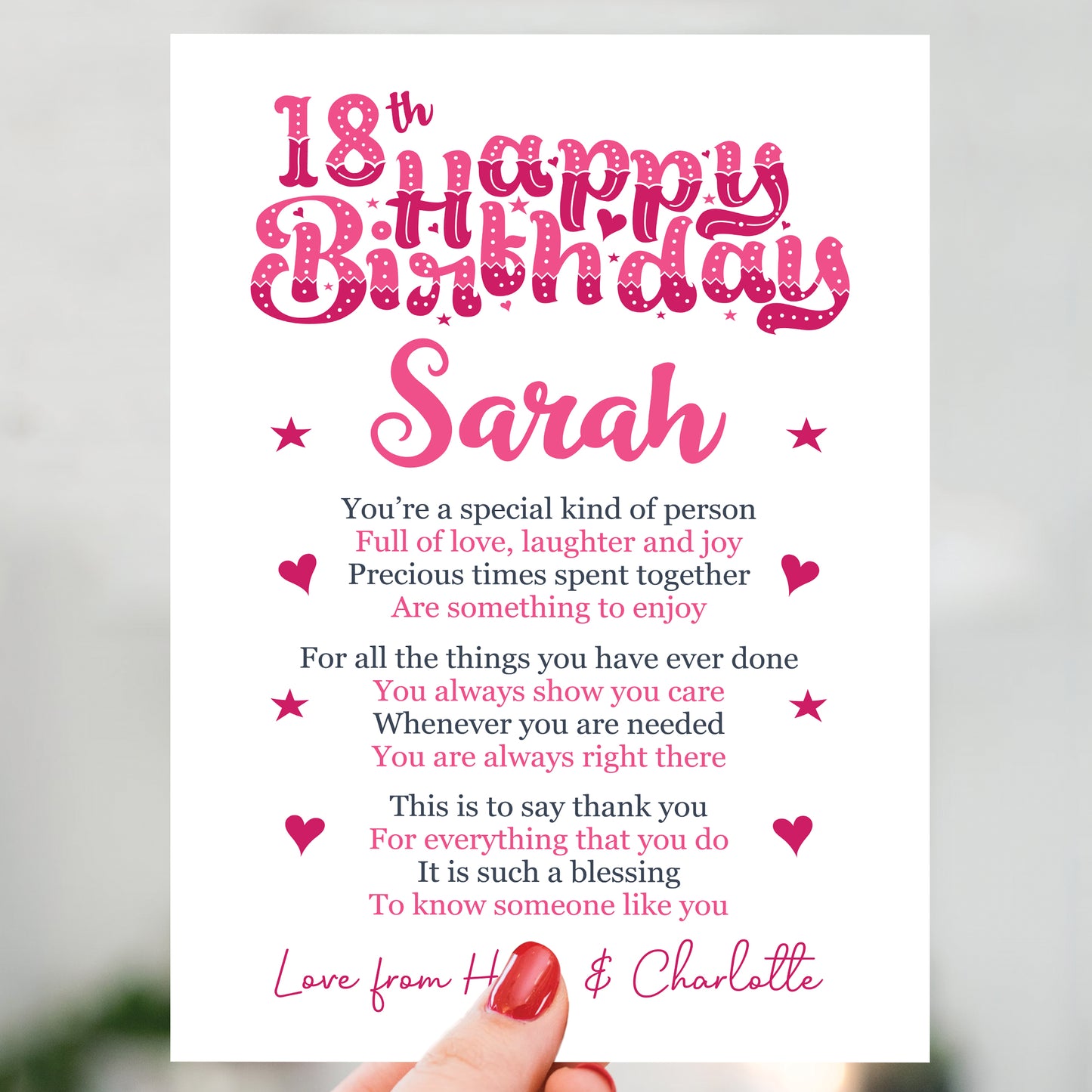 PERSONALISED 18th Birthday Gifts For Her Gift For Daughter