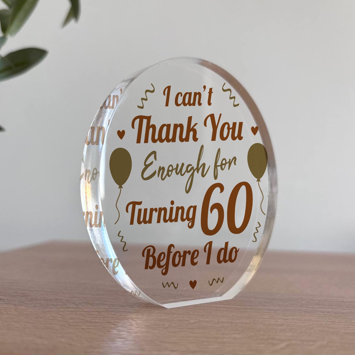 Funny 60th Birthday Acrylic Plaque Present For Men Women Sixty