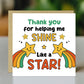 Cute Thank You Card For Teacher Thank You For Helping Me Shine