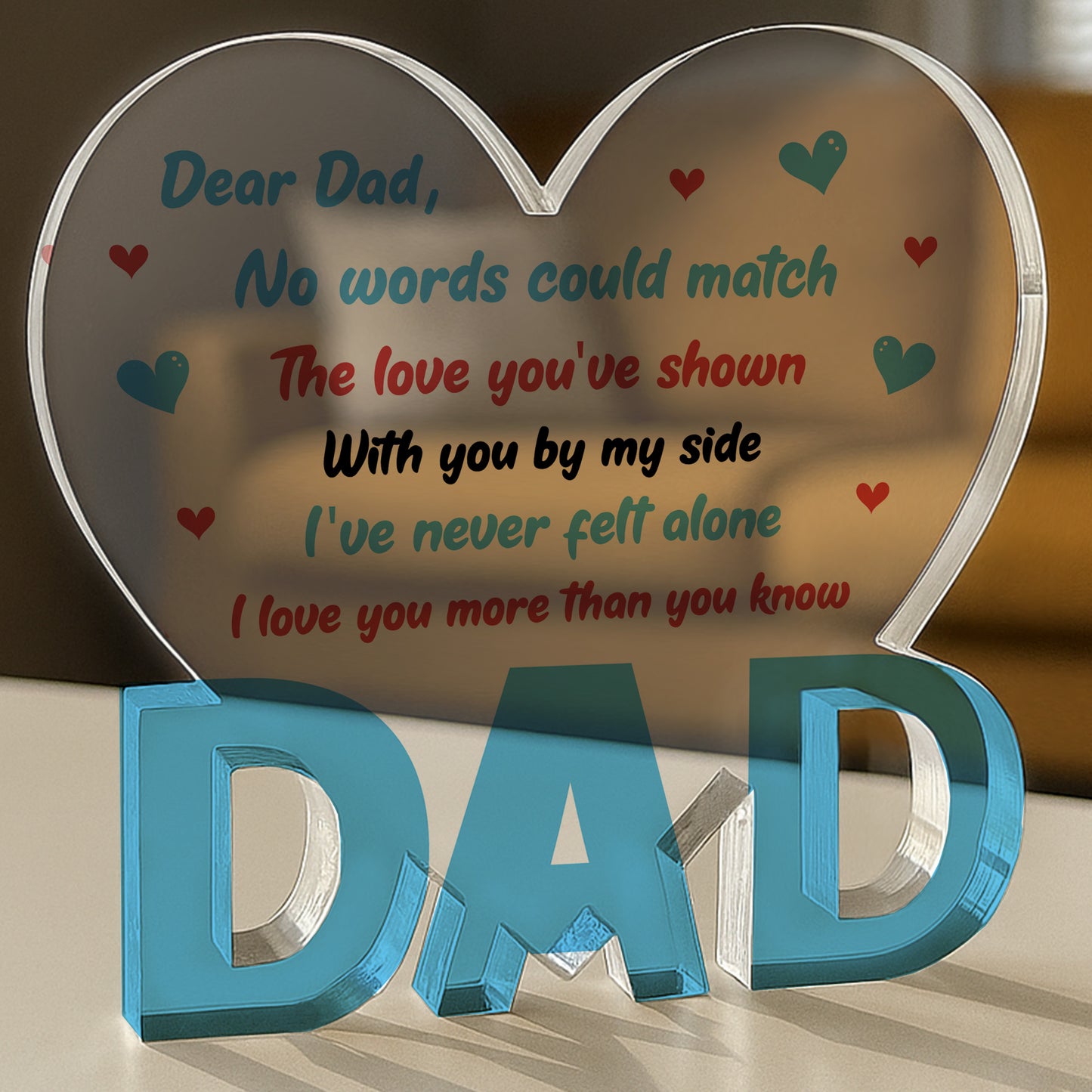 Gifts For Dad Birthday Gifts Acrylic Plaque LOVE YOU Dad Gift