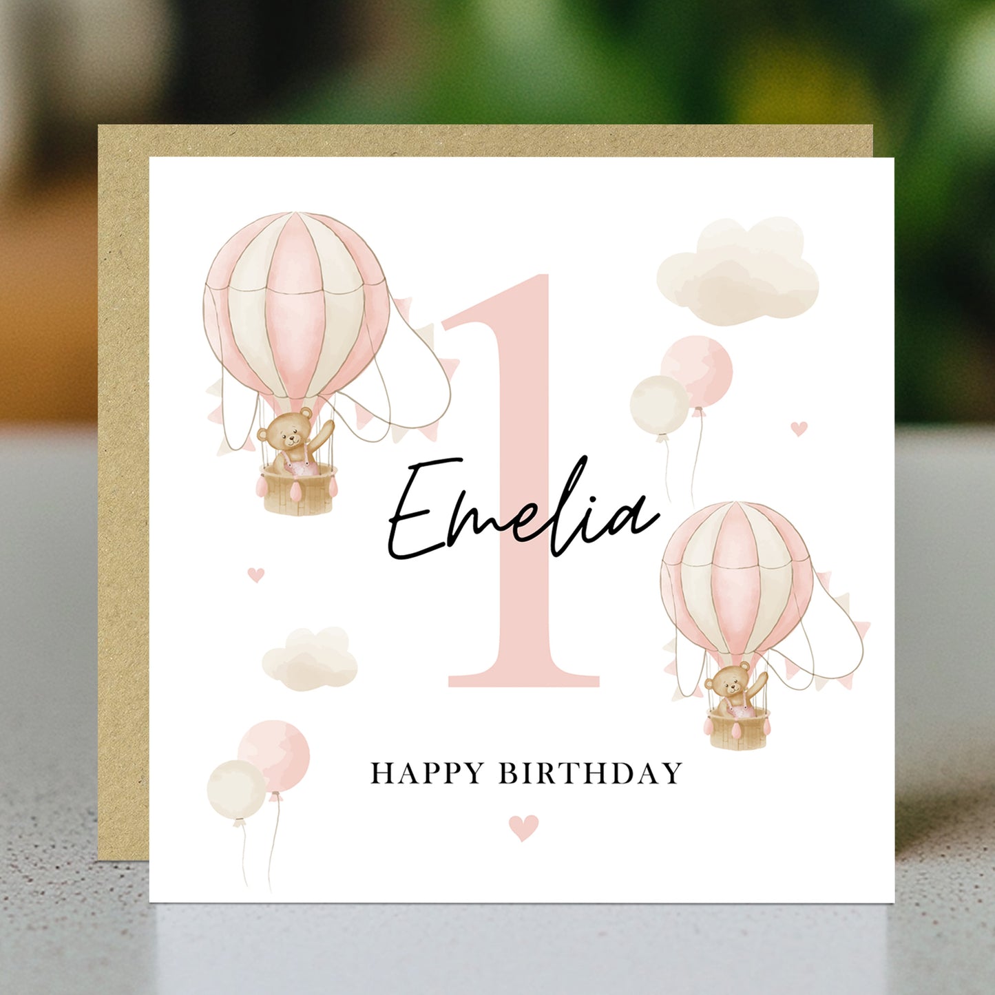 Personalised 1st Birthday Card Baby Girl First Birthday Card