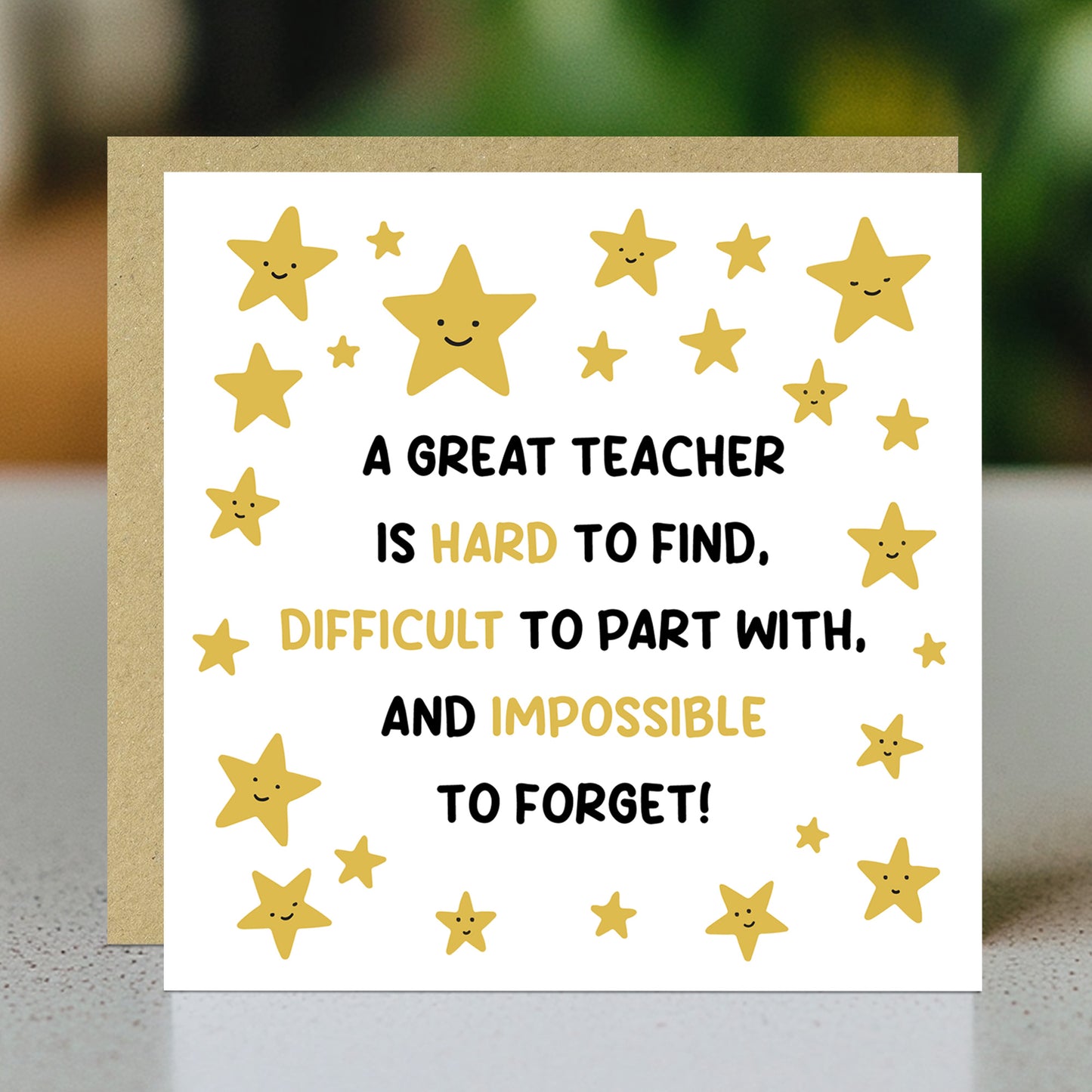 Card For Teacher Great Teacher Card Teacher Appreciation Card