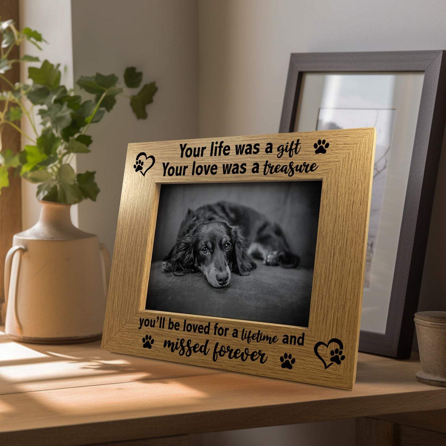 Pet Memorial Photo Frame Your Life Was A Gift Dog Pet Loss Gift