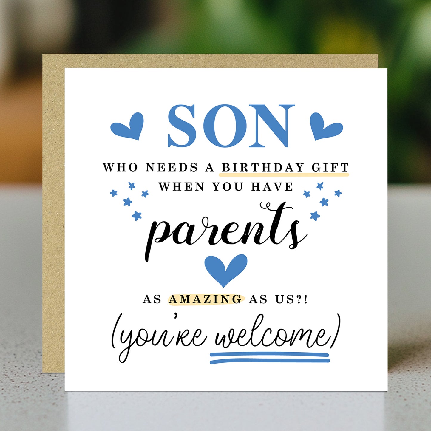 Birthday Card For Son Funny Son Card From Mum and Dad Hilarious