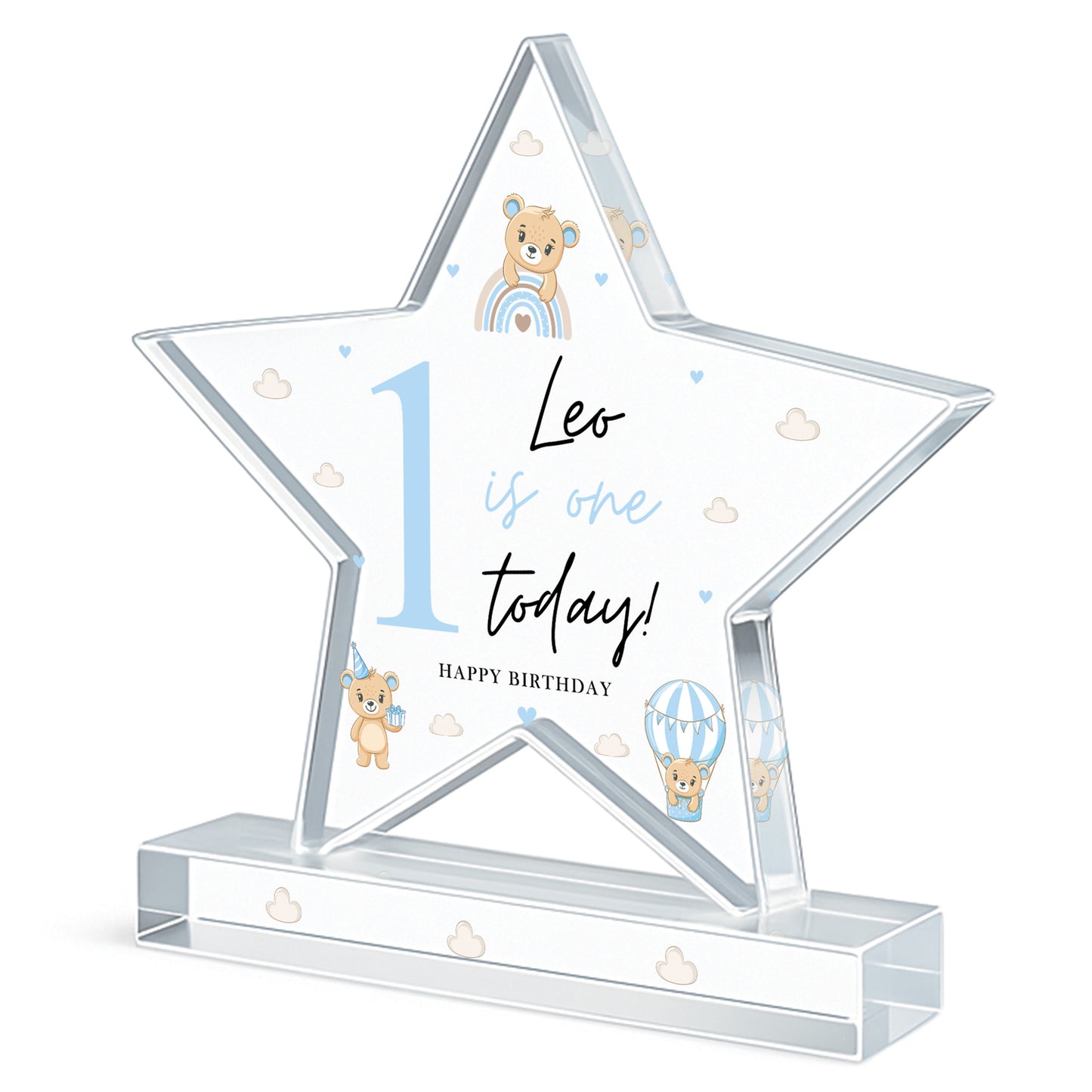 Personalised 1st Birthday Gift For Baby Boy ONE TODAY Star