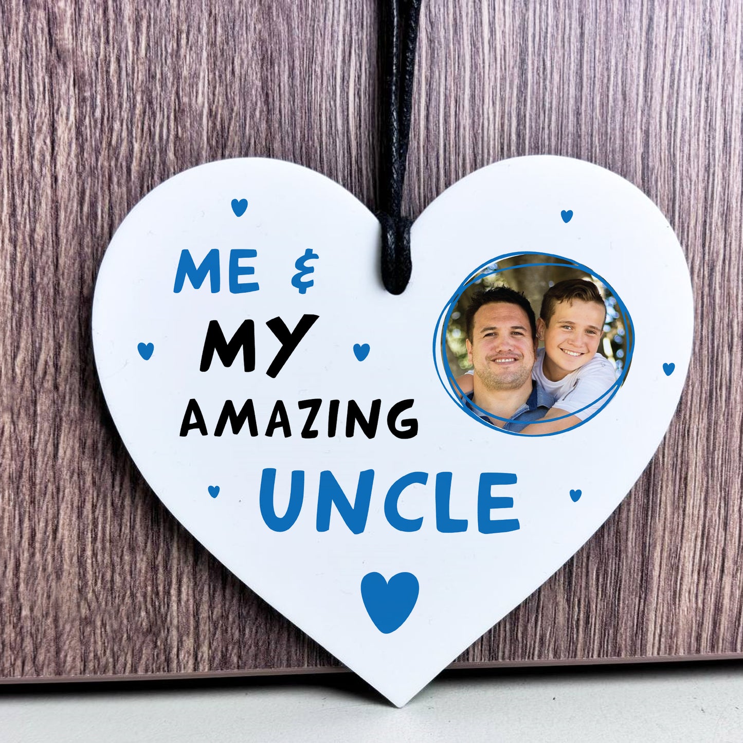 Gift For Uncle For Birthday Christmas White Acrylic Heart Plaque
