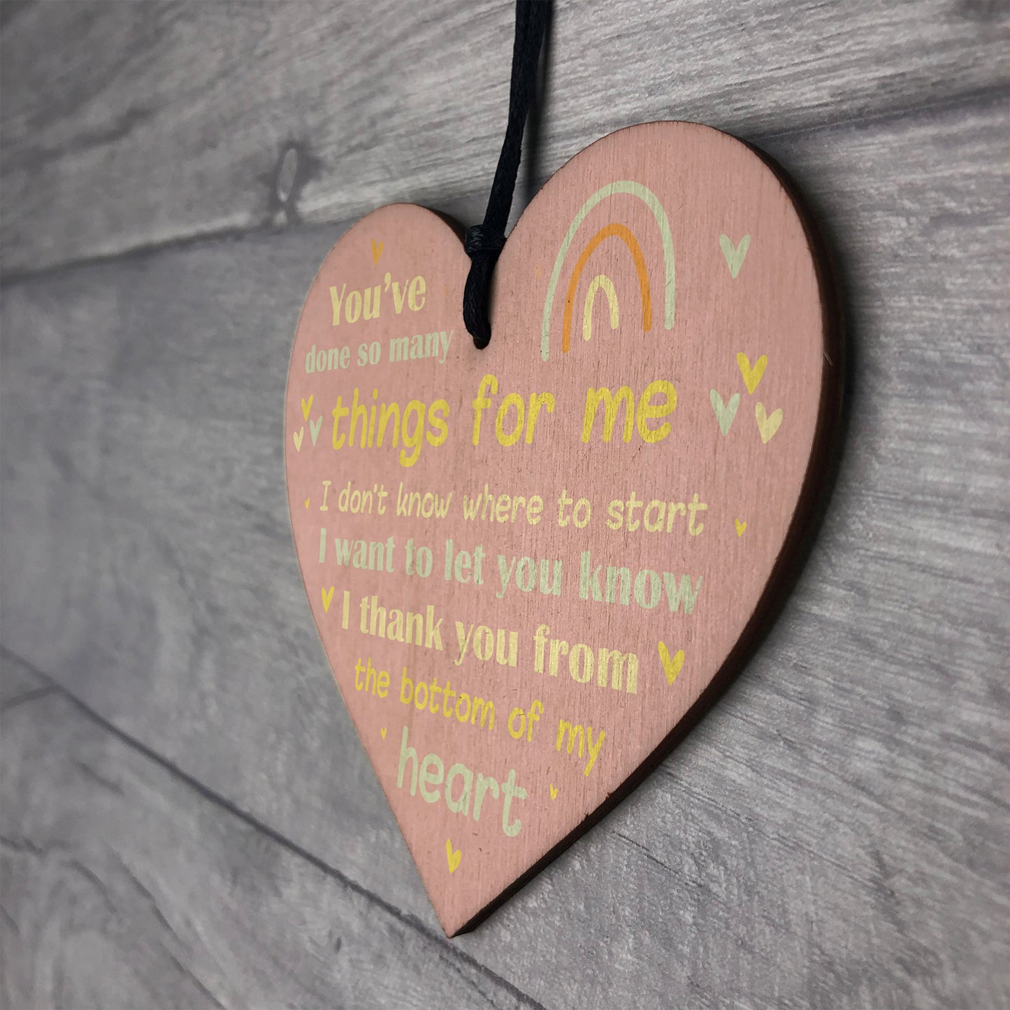Thank You Gifts For Him Her Wooden Hanging Heart Plaque Gift