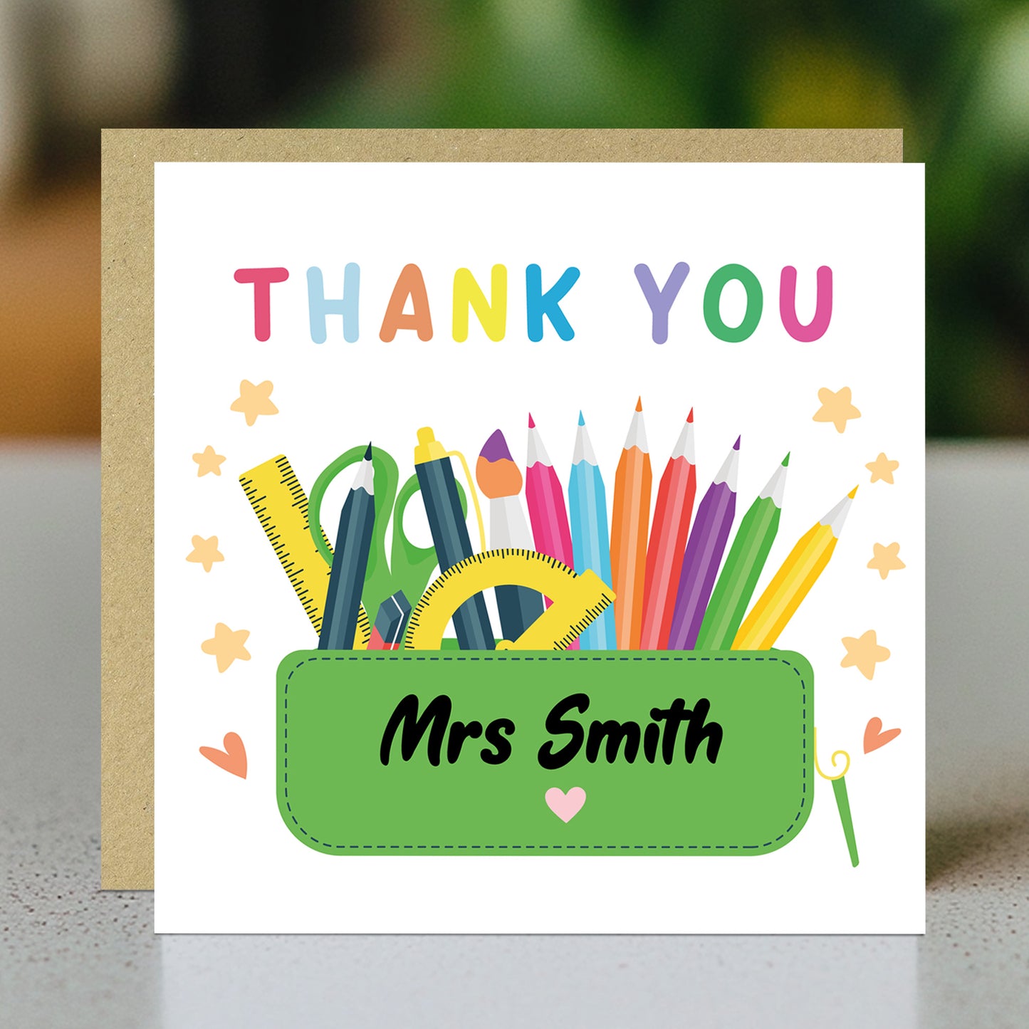 Personalised Thank You Card Teacher Appreciation Cards School
