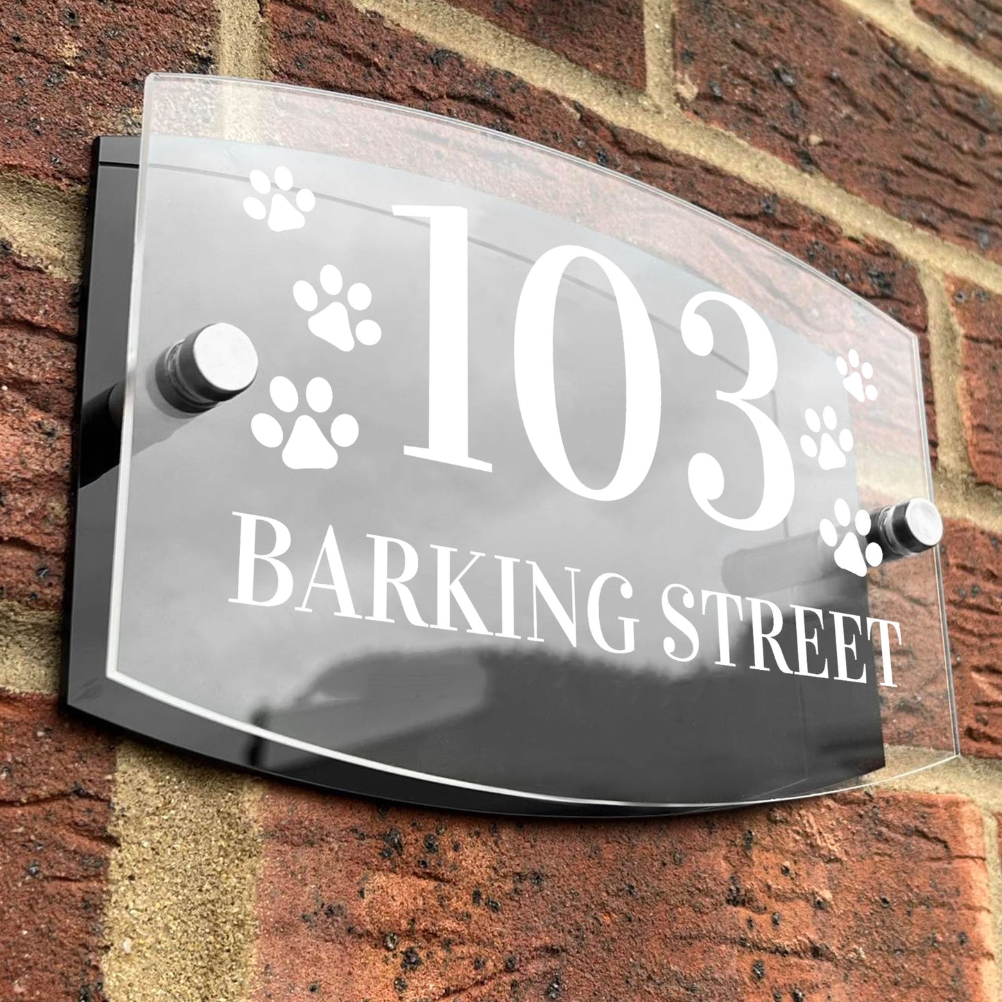 Dog Theme House Sign Plaque Door Number 1 - 9999 Personalised