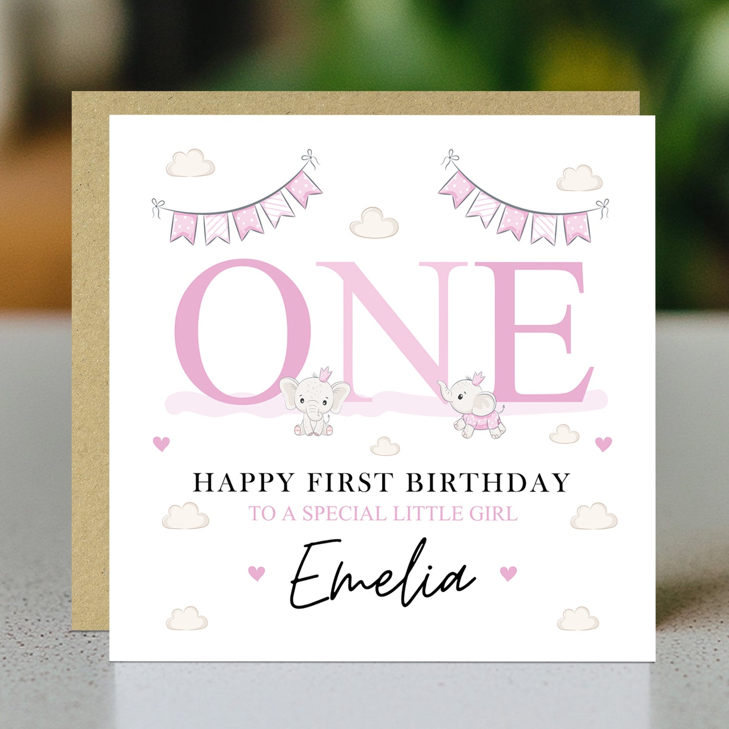 Personalised First Birthday Card For Special Little Girl