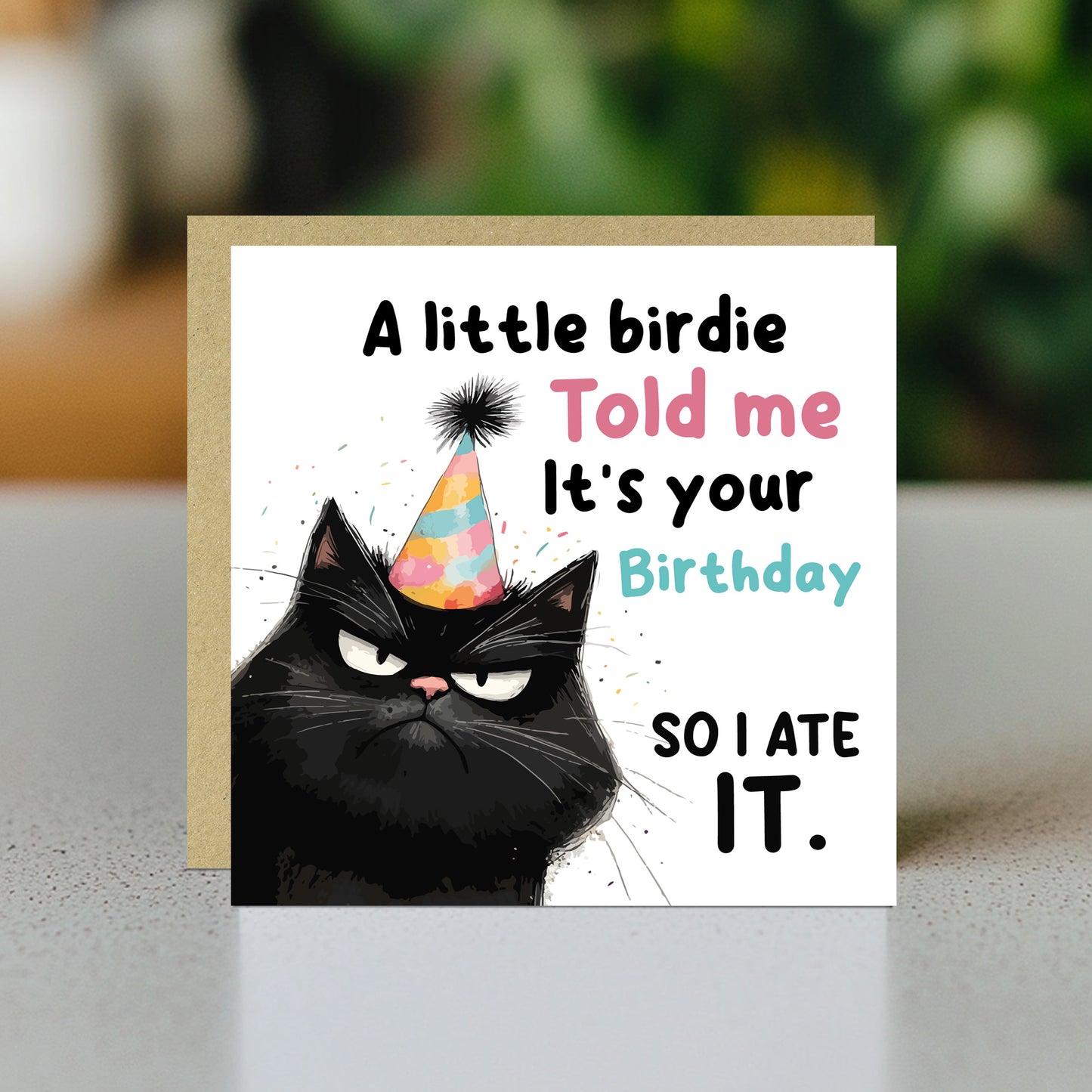 Humorous Birthday Card Birthday for Friends Cat Happy Birthday