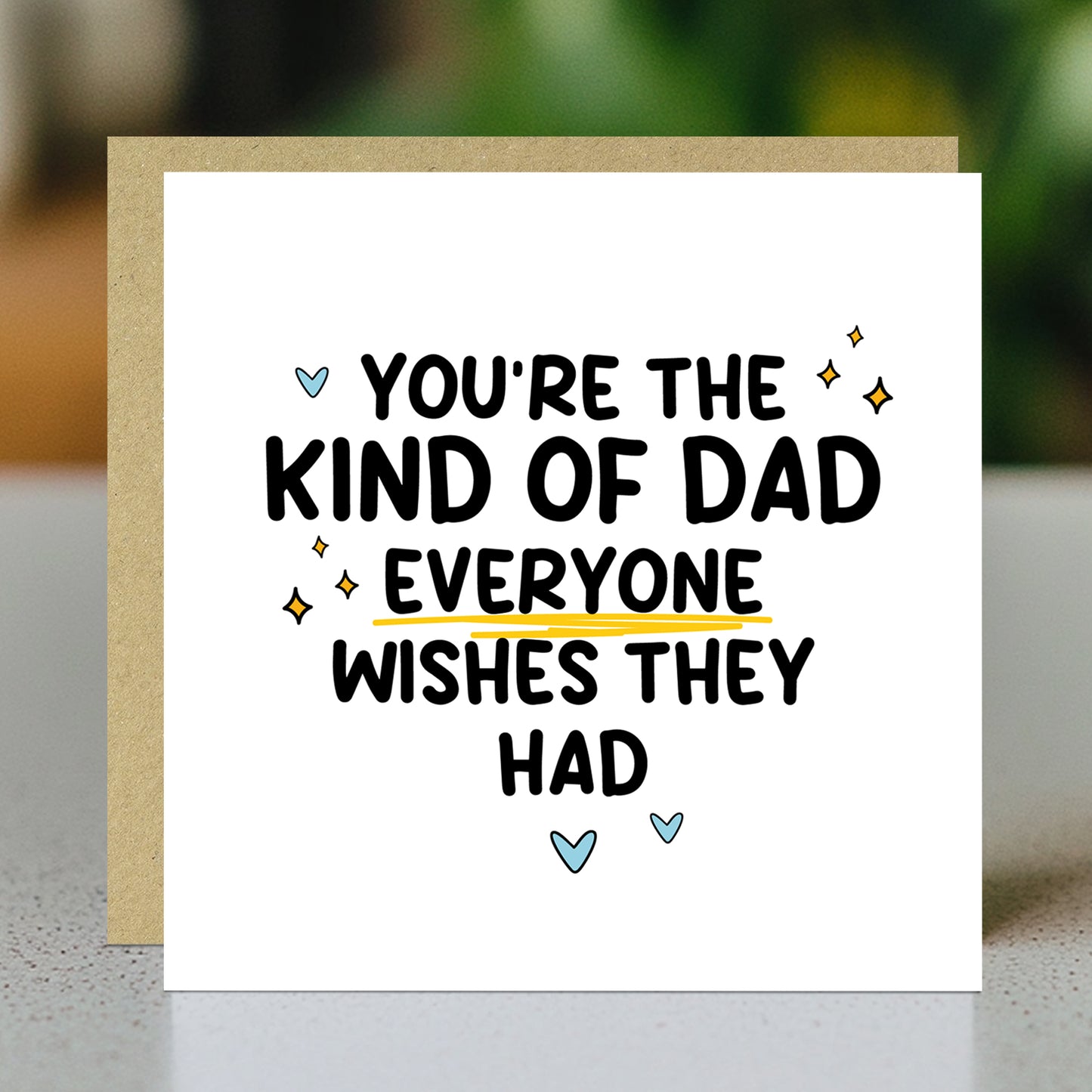 Cute Card For Dad For Birthday Fathers Day With Envelope