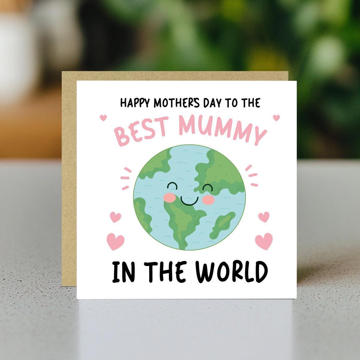 Mothers Day Card For Best Mummy Square Card With Envelope