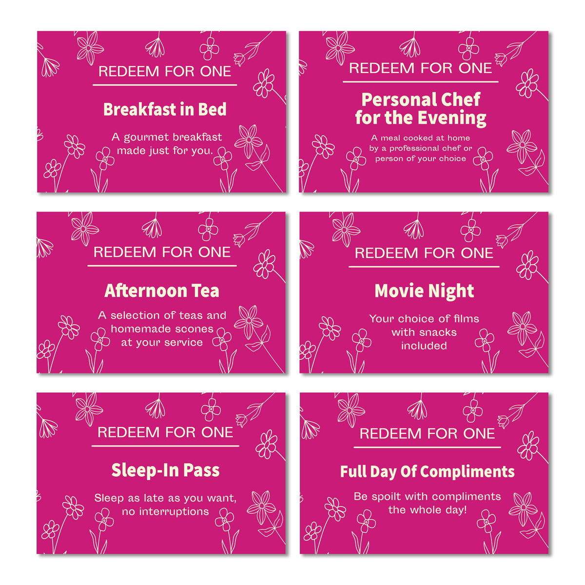 Coupon Book for Mum, Coupon Cards for Mother's Day, Birthday