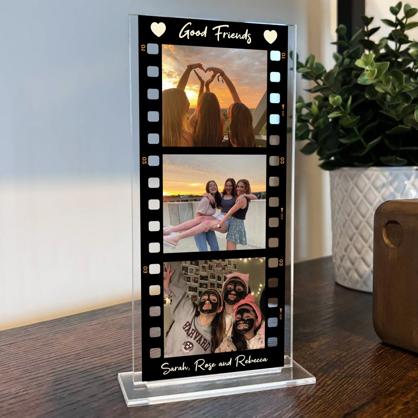 Gift For Best Friend Personalised Photo Collage Retro Film Strip