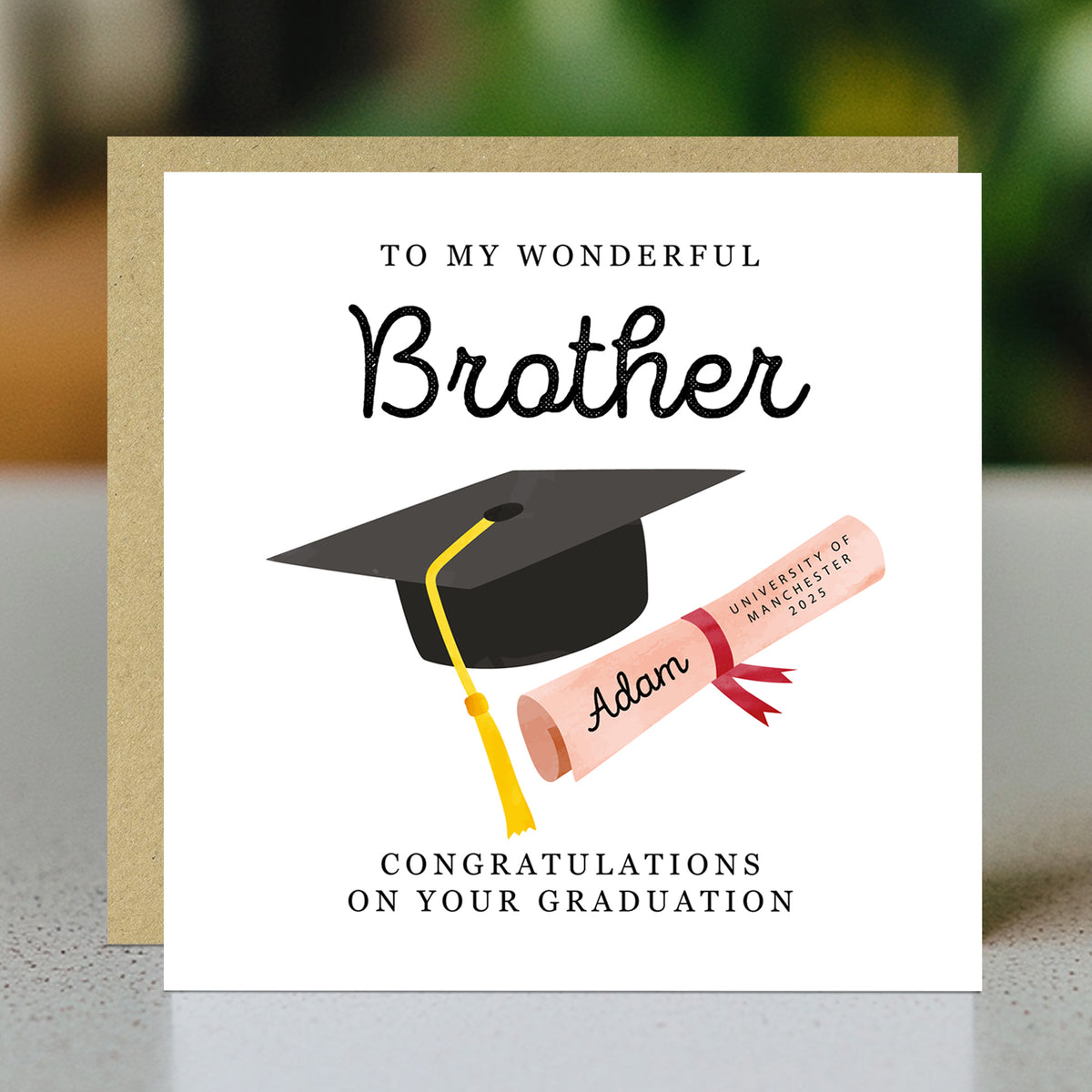 Personalised Graduation Card Brother Congratulations Well Done