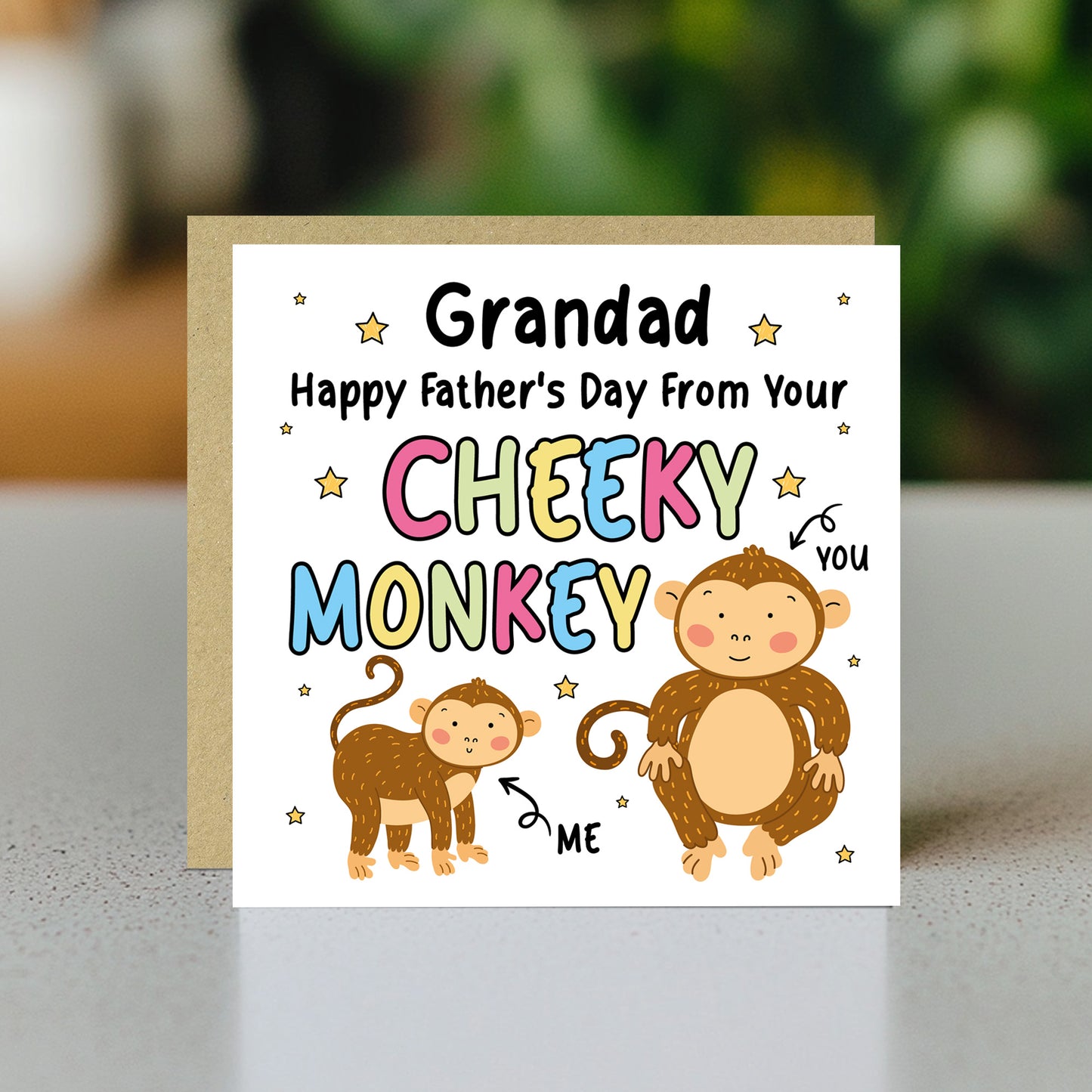 Fathers Day Card for Grandad From Your Cheeky Monkey Funny