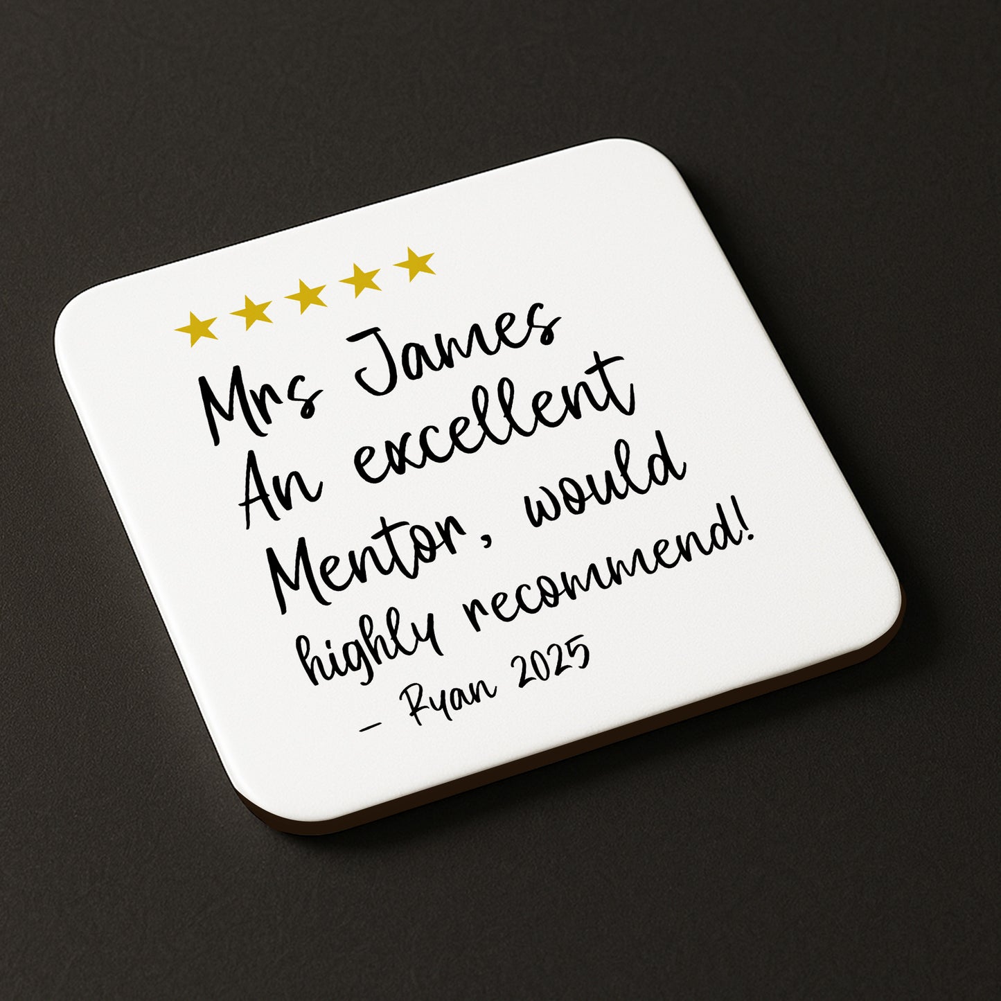 Personalised Excellent Mentor Coaster Appreciation Gift