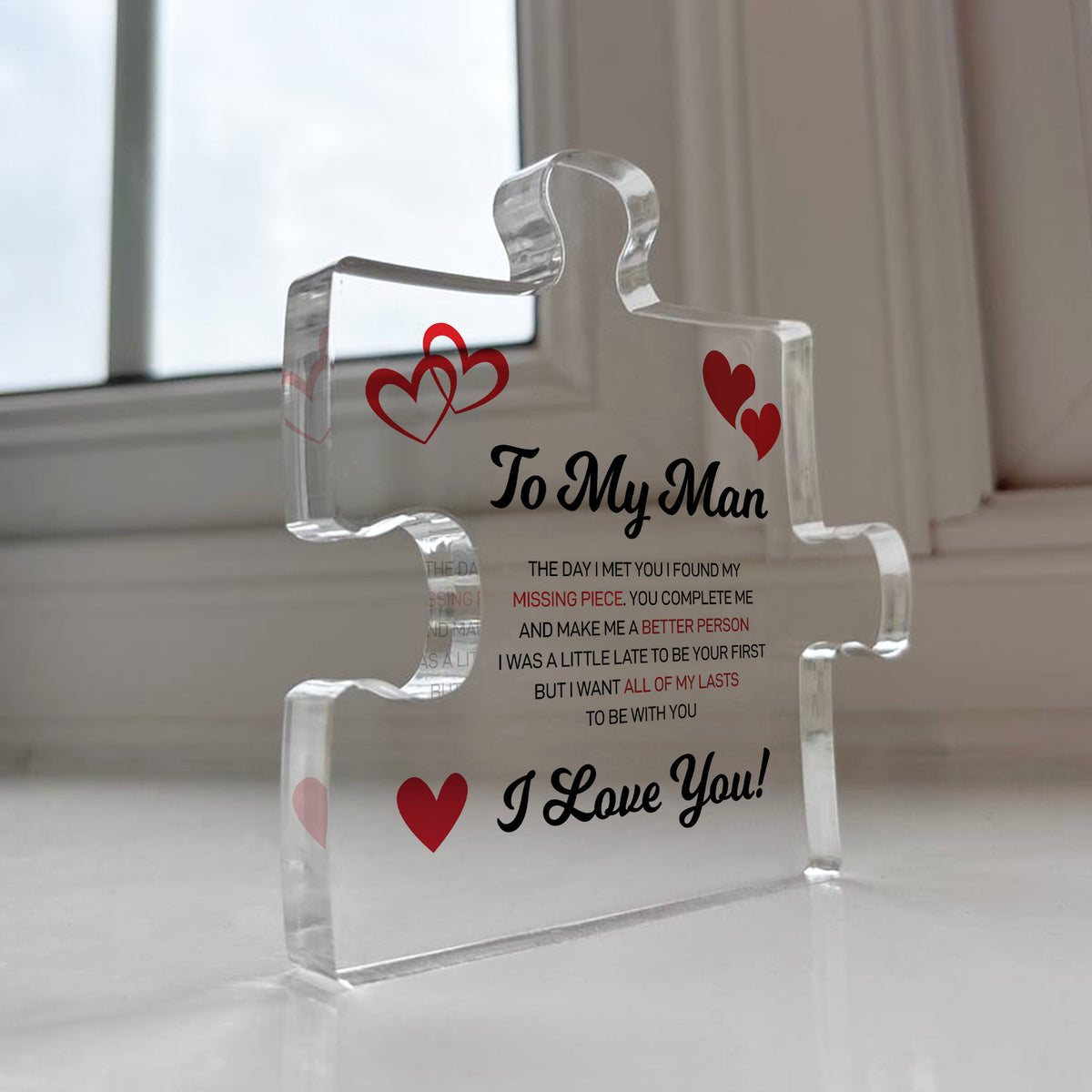 Gifts for Him I Love You Gifts My Man Acrylic Block Anniversary