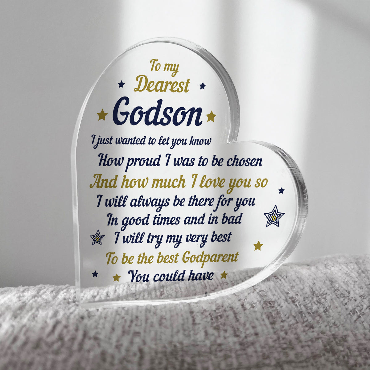 Handmade Godson Gift Acrylic Plaque Godson Birthday Gift