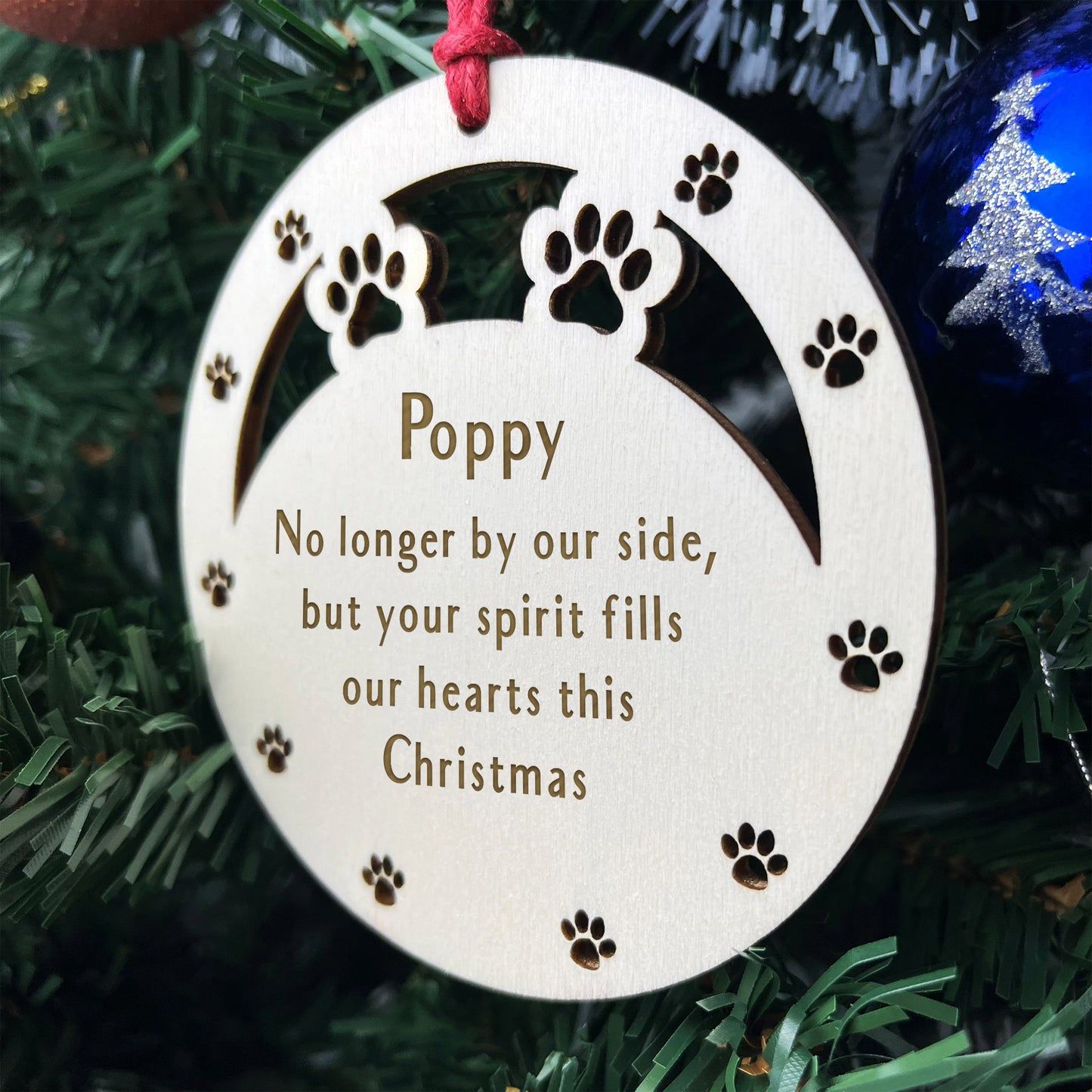 Personalised Pet Memorial Christmas Tree Bauble Decoration