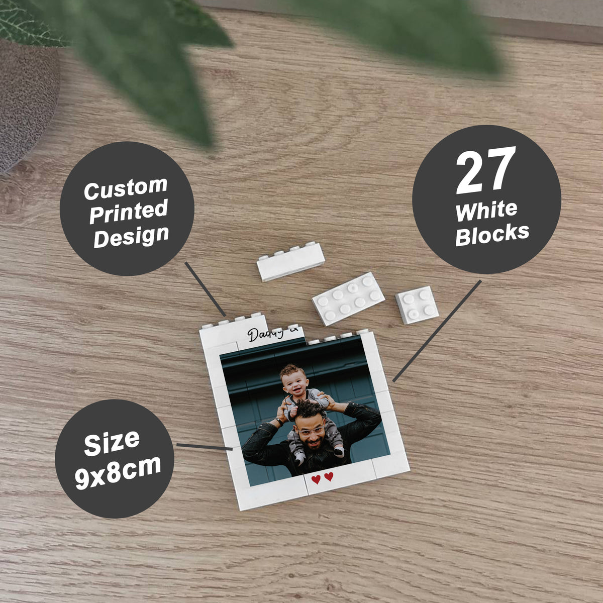 Personalised Photo Block Daddy And Me Present For Fathers Day