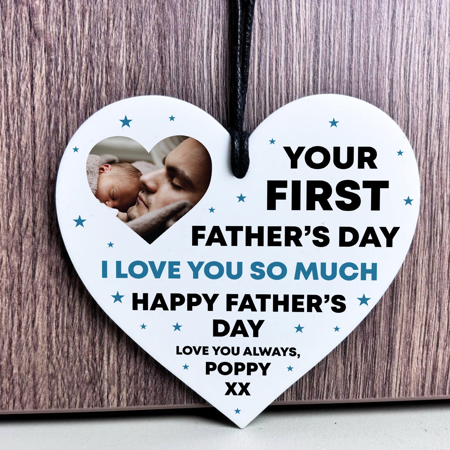 Gift For New Daddy For 1st Fathers Day Heart Plaque Personalised