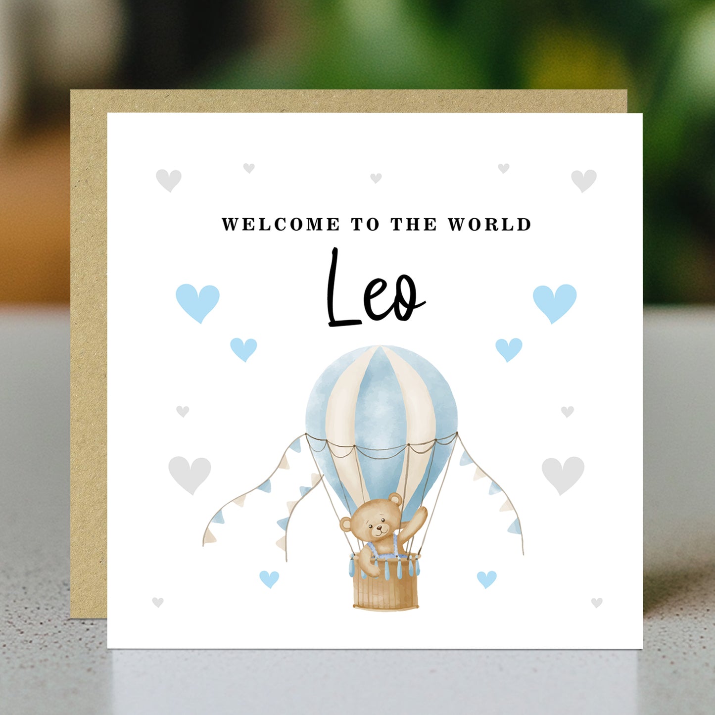 Personalised New Baby Card Welcome To The World Card