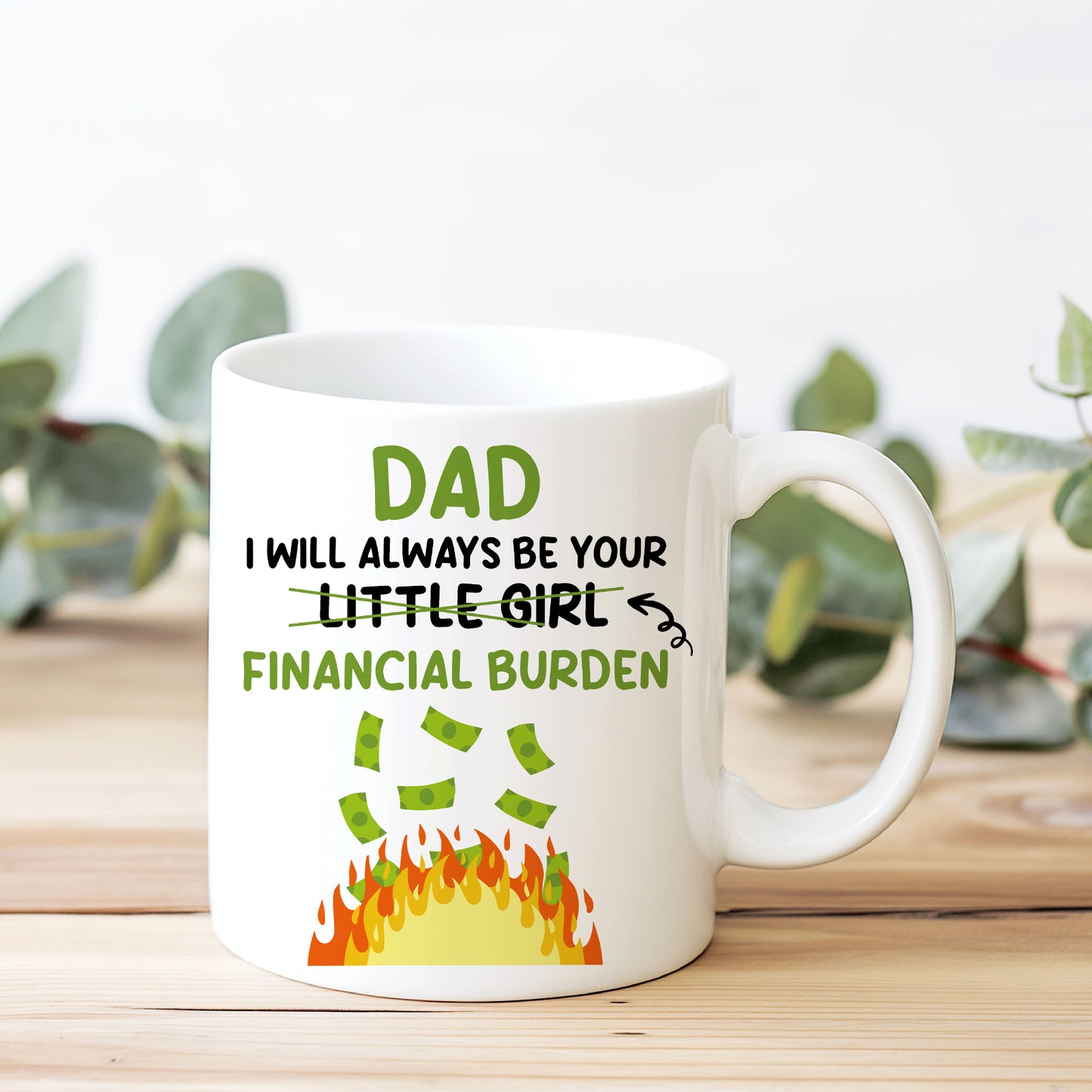 Dad Gift From Daughter Novelty Ceramic Mug and Coaster Set