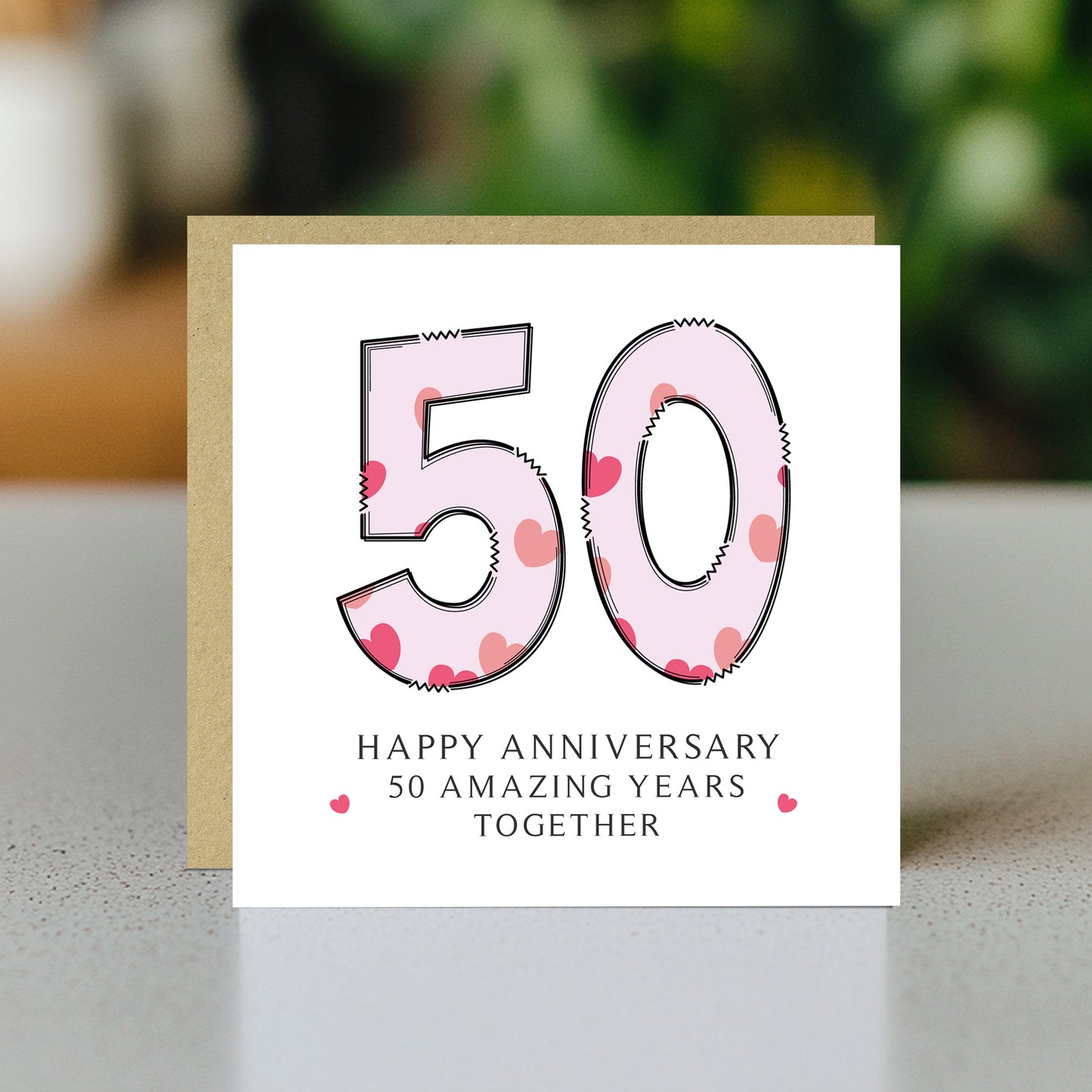 50th Wedding Anniversary Card With Envelope Card For Him Her