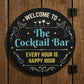Cocktail Bar Sign Acrylic Bar Signs For Home Bar Outside Welcome