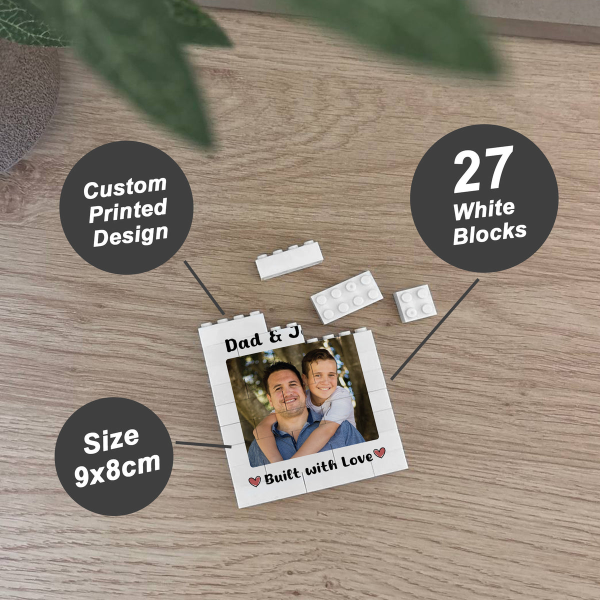 Personalised Fathers Day Photo Block Thank You Gift for Dad